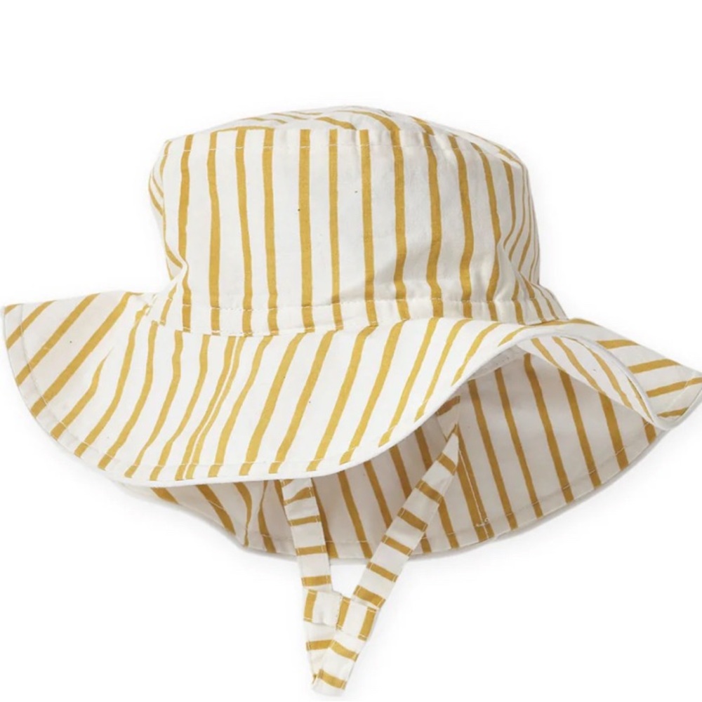 Pehr Striped Bucket Hat, Toddler Boy Girl, Yellow and White, 12-24 months